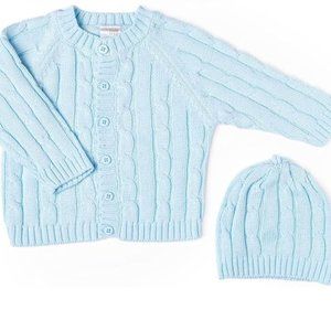 Baby Mode Signature Cable Knit 2 Piece Set 0-6 Months